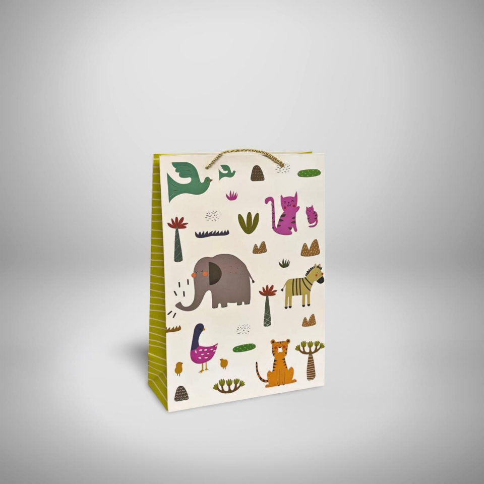 ÇANTA İTHAL İP SAPLI HAYVAN DESENLİ 31*42*12 12 Lİ