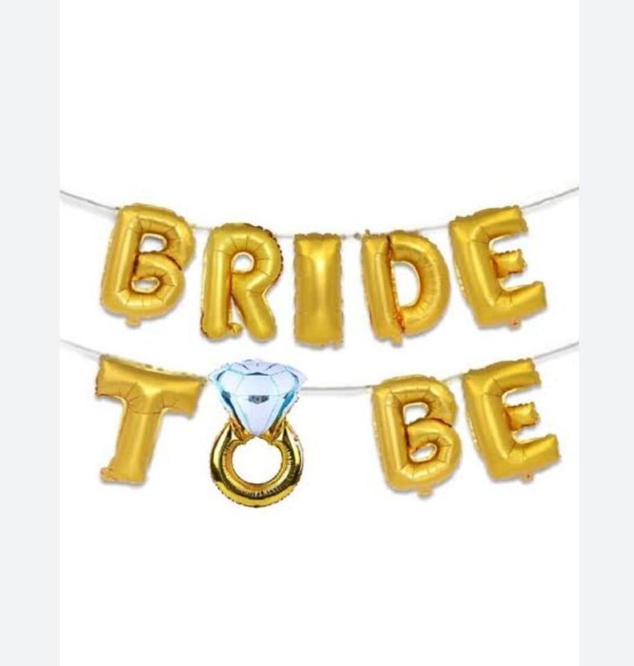 BALON FOLYO BRIDE TO BE YAZI SET 16'' İPLİ GOLD