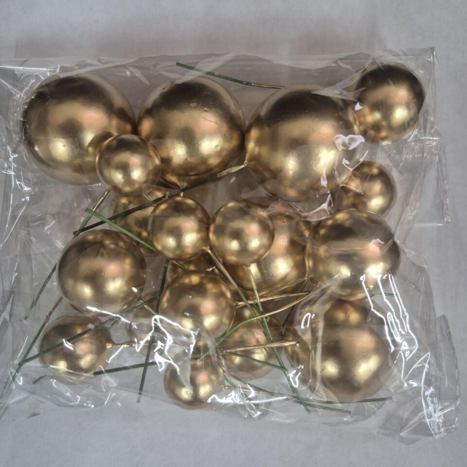 SÜS TELLİ TOP 2-2,5-3-4 CM 20 Lİ PAKET ALTIN