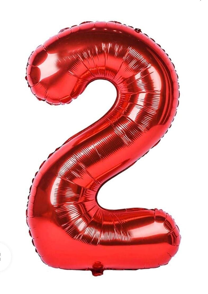 BALON FOLYO 40'' RAKAM KIRMIZI 2