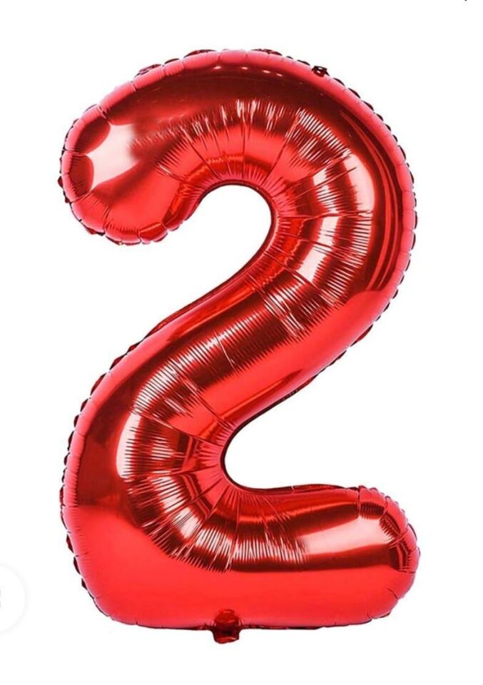 BALON FOLYO 40'' RAKAM KIRMIZI 2