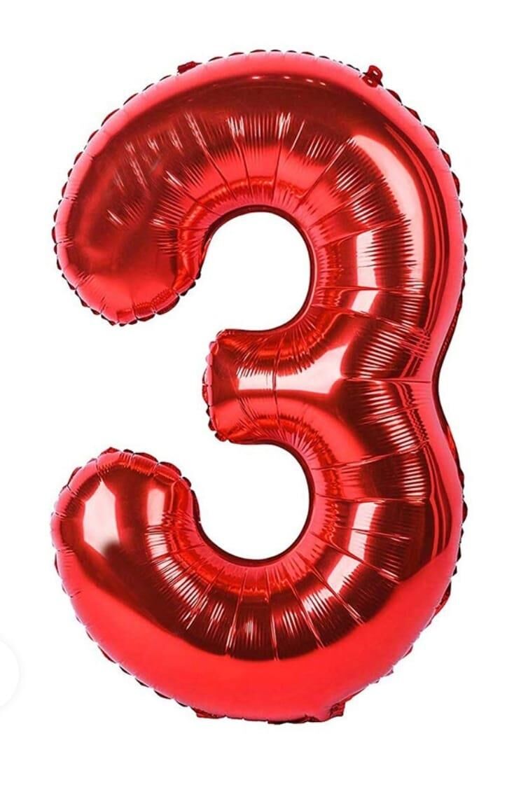 BALON FOLYO 40'' RAKAM KIRMIZI 3
