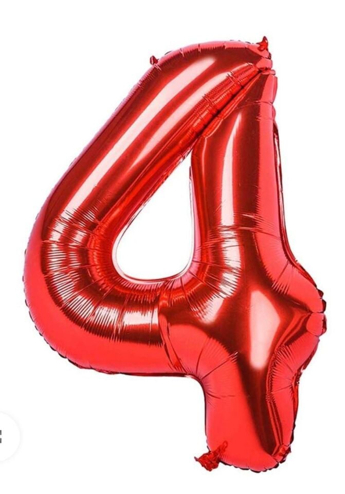 BALON FOLYO 40'' RAKAM KIRMIZI 4