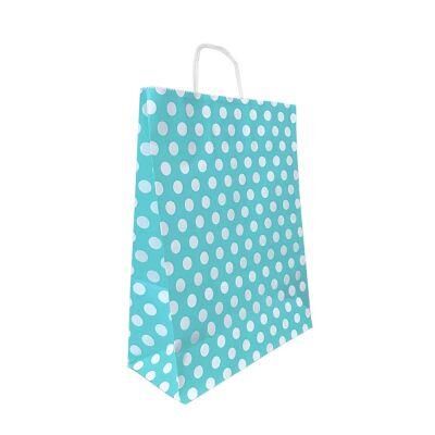 ÇANTA B.KRAFT BÜKÜM SAPLI MAVİ PUANLI 25*31cm 25Lİ