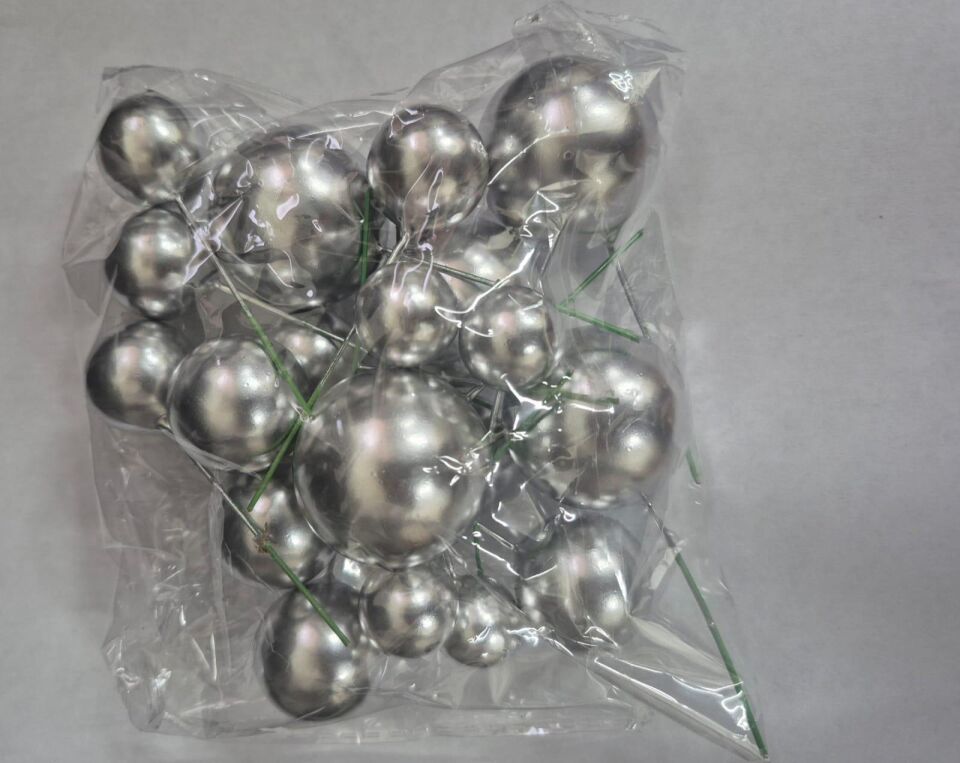 SÜS TELLİ TOP 2-2,5-3-4 CM 20 Lİ PAKET GÜMÜŞ