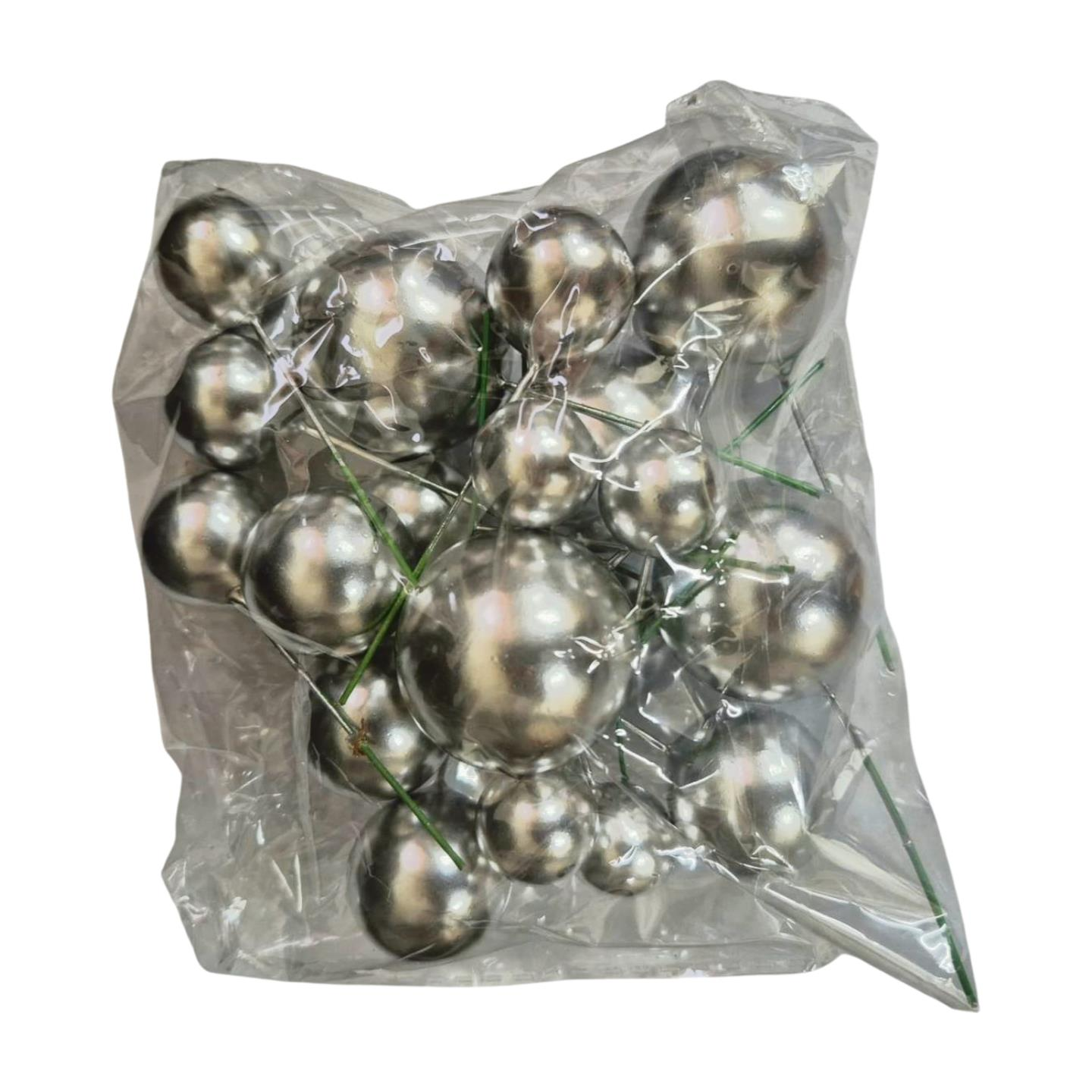 SÜS TELLİ TOP 2-2,5-3-4 CM 20 Lİ PAKET GÜMÜŞ