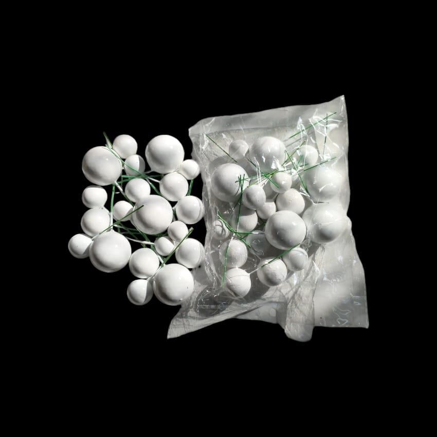 SÜS TELLİ TOP 2-2,5-3-4 CM 20 Lİ PAKET BEYAZ