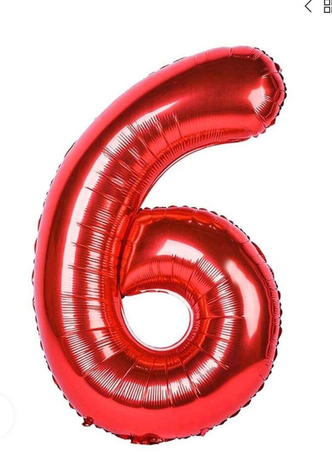 BALON FOLYO 40'' RAKAM KIRMIZI 6