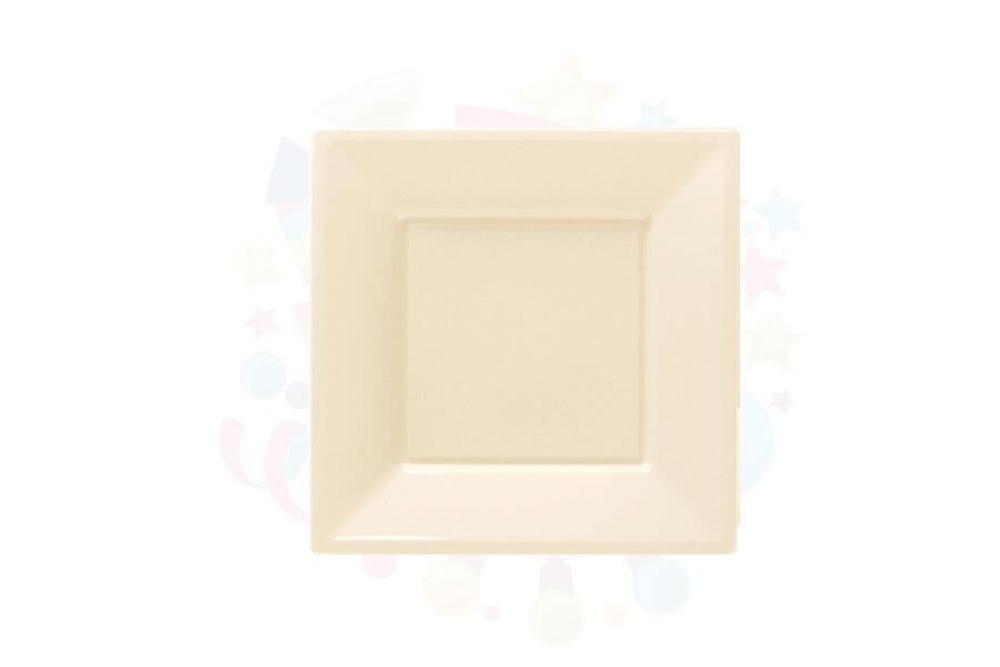 TABAK PLASTİK KARE 17 CM (8 Lİ) KREM