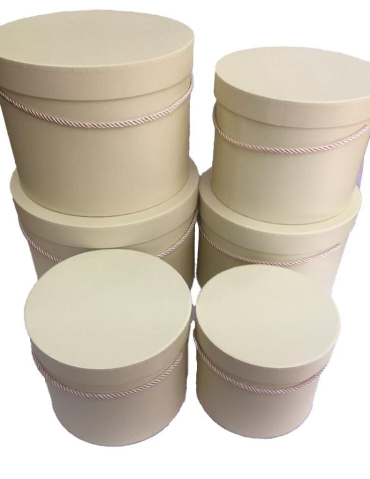 KUTU SİLİNDİR İPLİ 6 LI SET  KREM