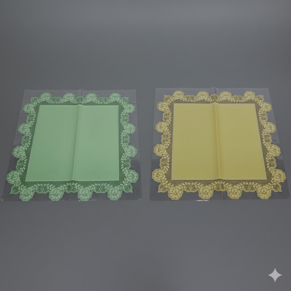 BUKETLİK PP ŞEFFAF DANTEL ÇİÇEKLİ 60*60