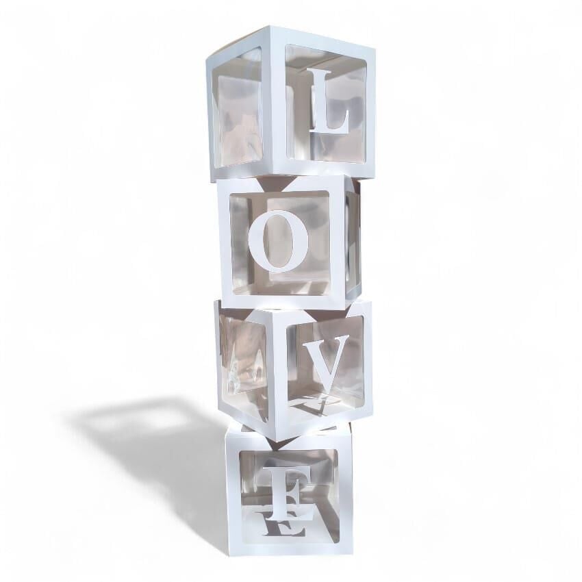 KUTU ŞEFFAF LOVE BASKILI BEYAZ