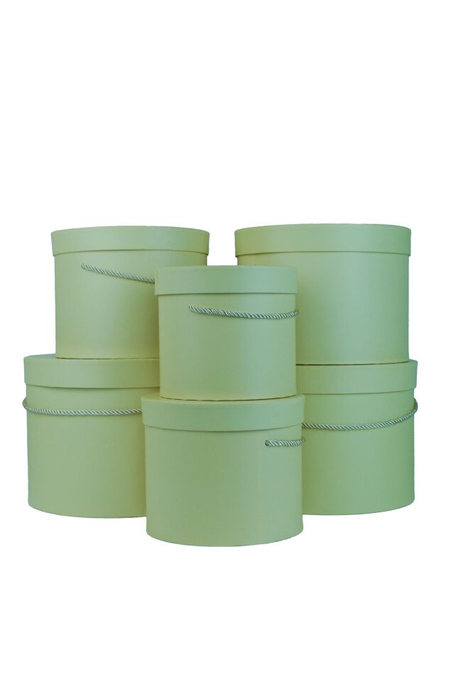 KUTU SİLİNDİR İPLİ 6 LI SET  KREM
