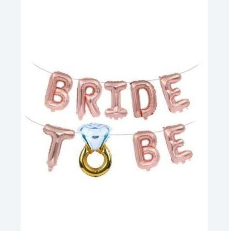 BALON FOLYO BRIDE TO BE YAZI SET 16'' İPLİ ROSEGOLD