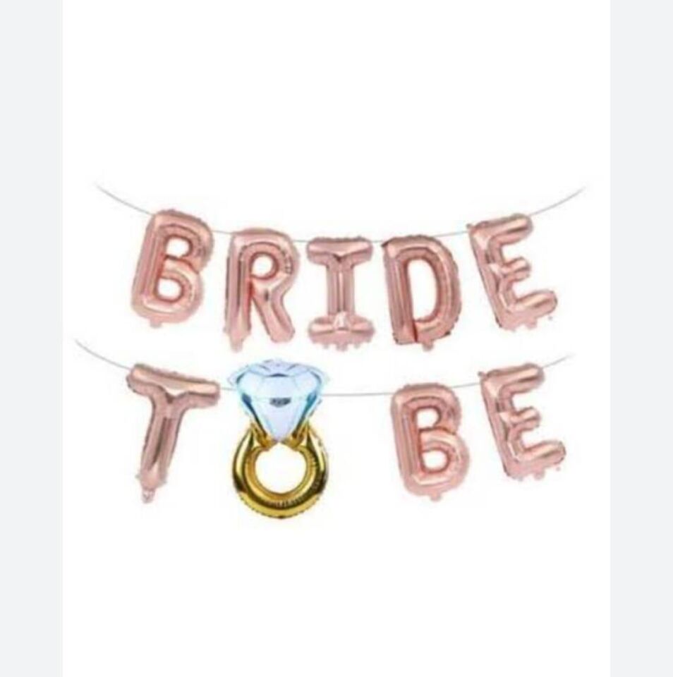 BALON FOLYO BRIDE TO BE YAZI SET 16'' İPLİ ROSEGOLD