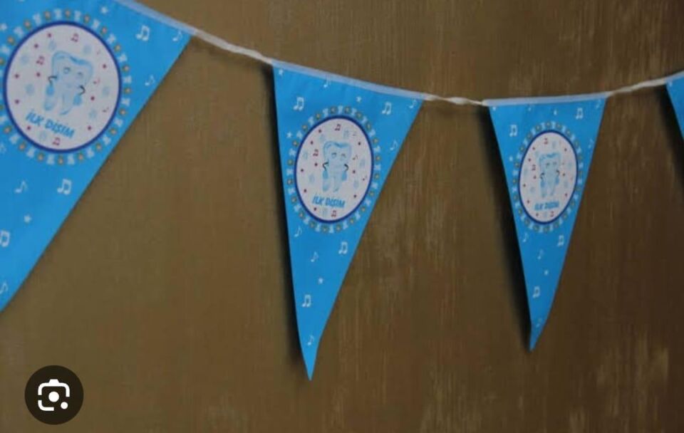 FLAMA ÜÇGEN TEMALI İLK DİŞ MAVİ