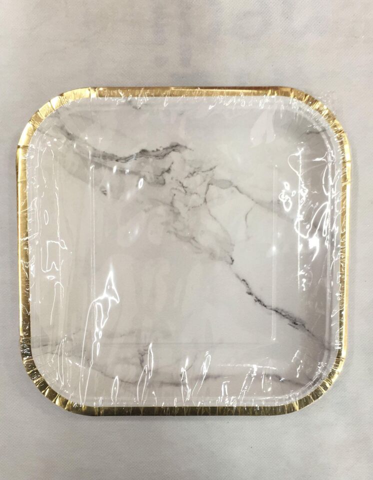 TABAK KARTON KARE VARAK MERMER BASKILI 6 AD.