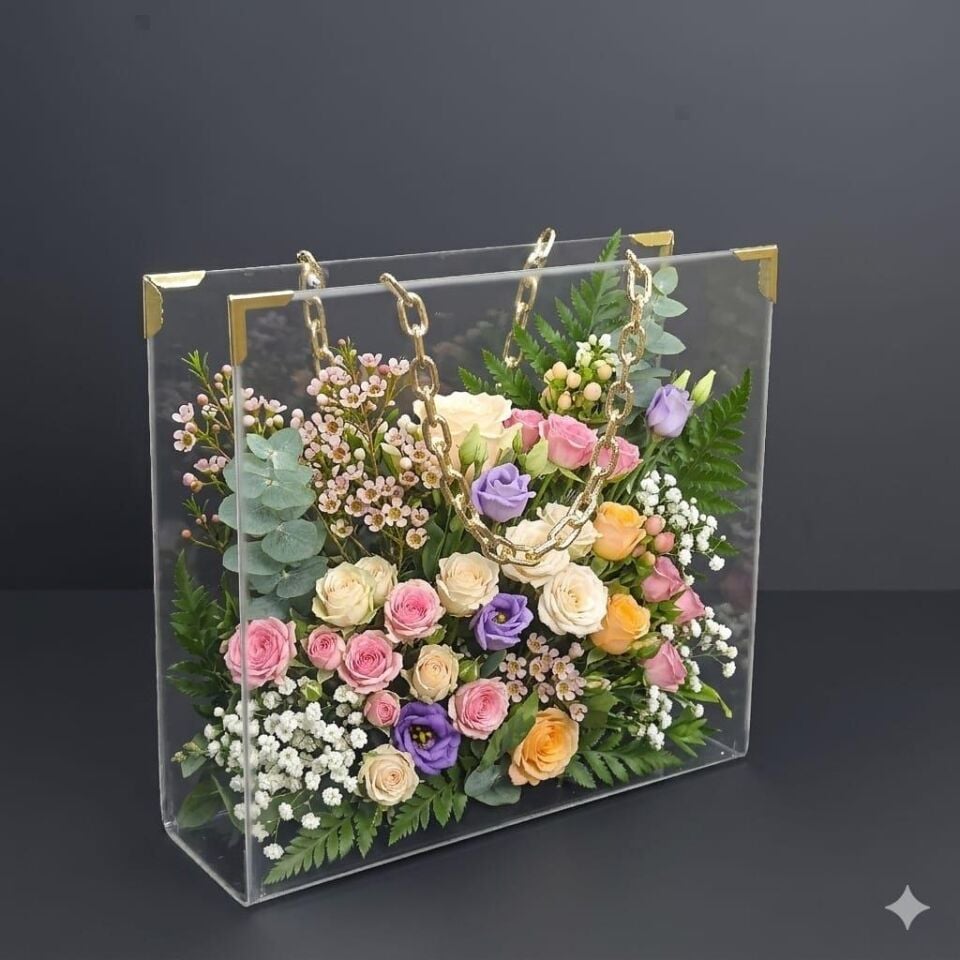 ÇANTA PLEKSİ KARE ZİNCİRLİ