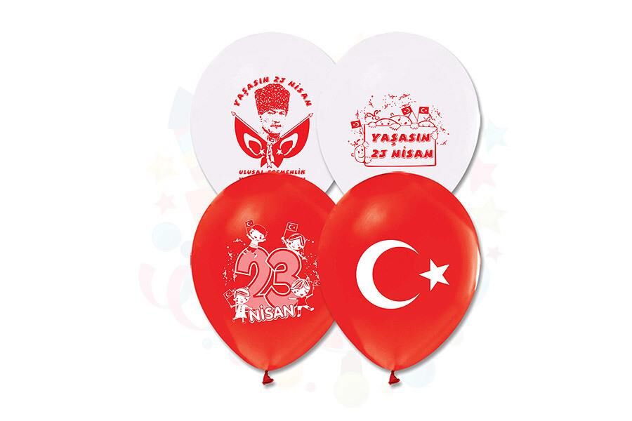 BALON BASKILI 23 NİSAN 100'LÜ (21 CM) GEMAR