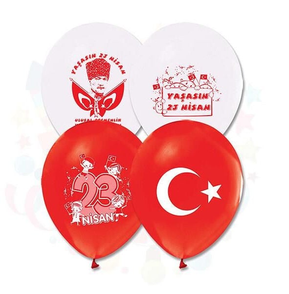 BALON BASKILI 23 NİSAN 100'LÜ (21 CM) GEMAR