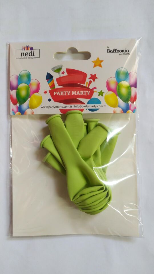 BALON 5'' MAKARON MARKET PISTACHIO 10 LU