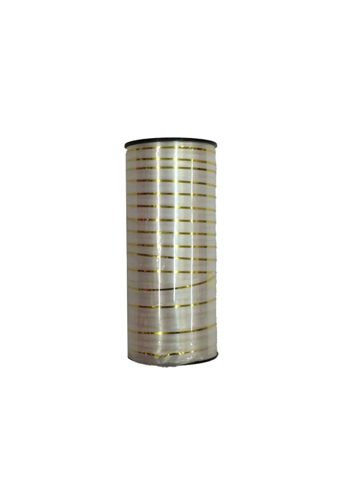 RABANT İTHAL ALTIN ÇİZGİLİ BEYAZ 5 MM*90MT.