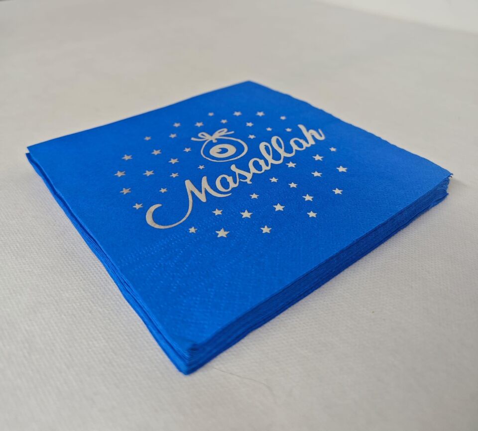 PEÇETE LÜKS STORY MAVİ GÜMÜŞ MAŞALLAH