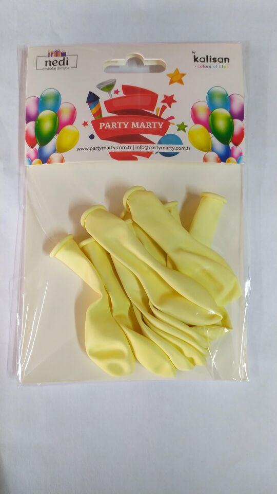 BALON 5'' MAKARON MARKET PALE YELLOW 10 LU