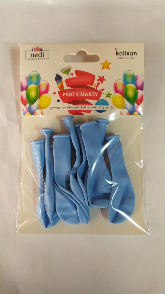 BALON 5'' MAKARON MARKET BLUE 10 LU