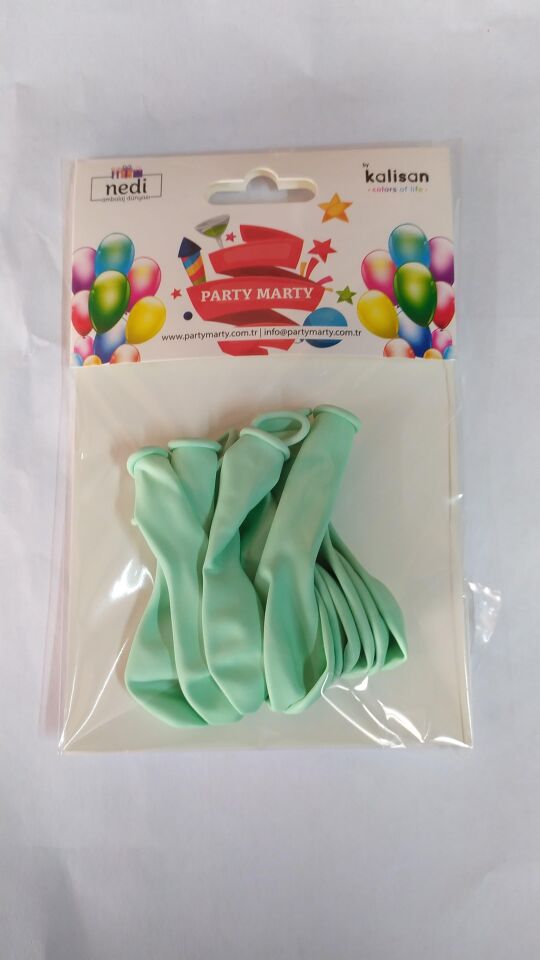 BALON 5'' MAKARON MARKET  PALE GREEN 10 LU