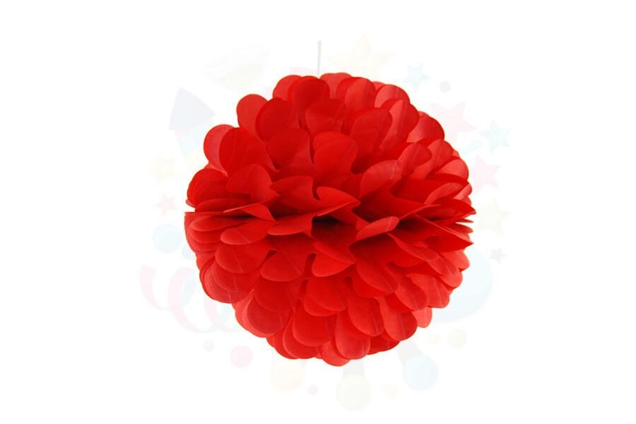 KAĞIT TOP SÜS PETEK ÇİÇEK 25 CM KIRMIZI