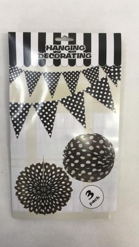 KAĞIT SÜS SET PUANLI FLAMA FENER ÇARK SÜS SİYAH