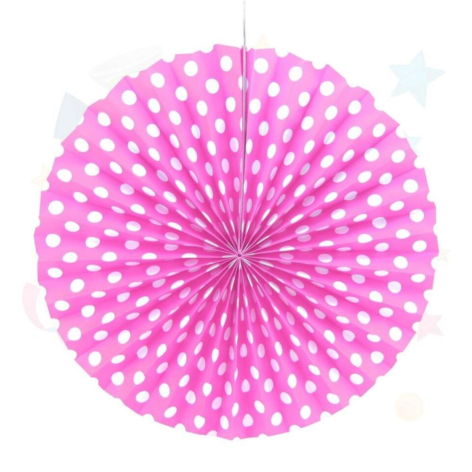 KARTON ÇARK SÜS PUANTİYELİ 40 CM PEMBE