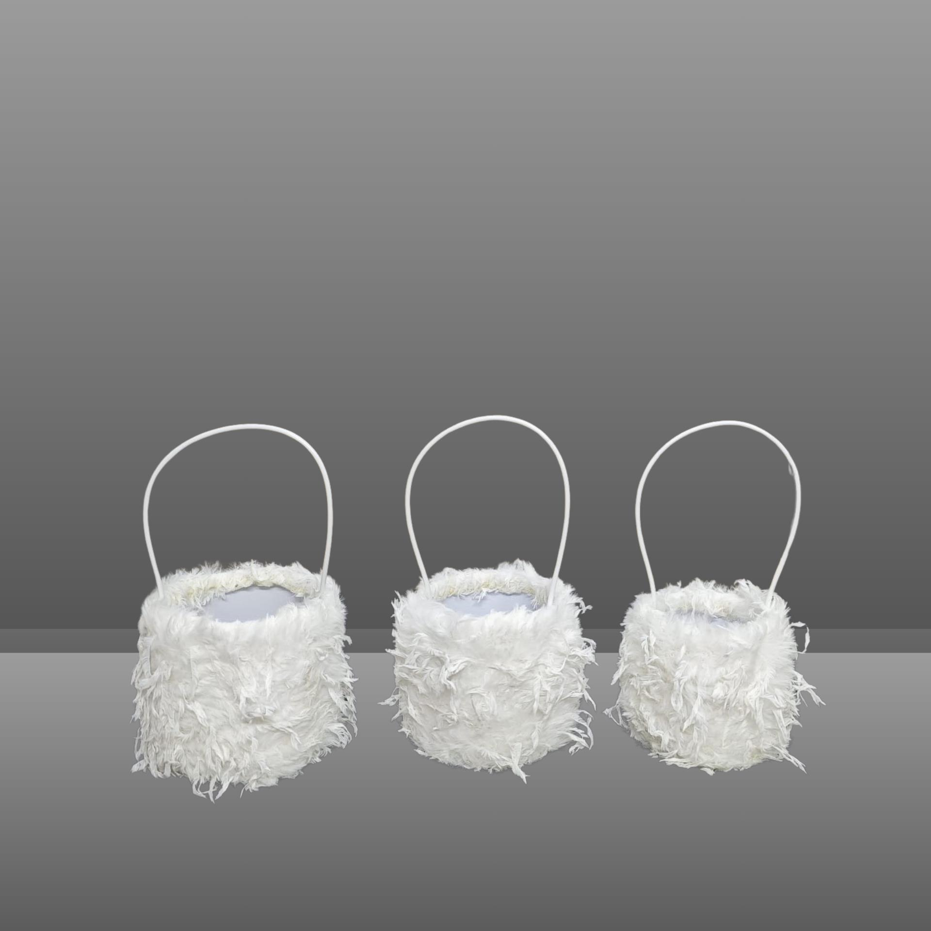 KUTU SİLİNDİR KAPAKSIZ İPLİ BEYAZ 3 LÜ