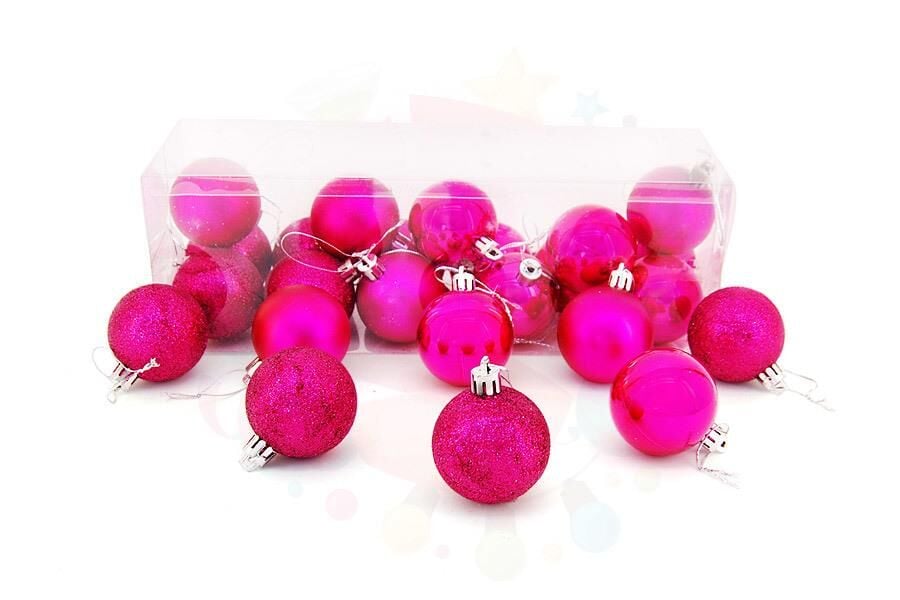 TOP SÜS 6 CM MAT-MET.-SİMLİ 24 LÜ FUŞYA