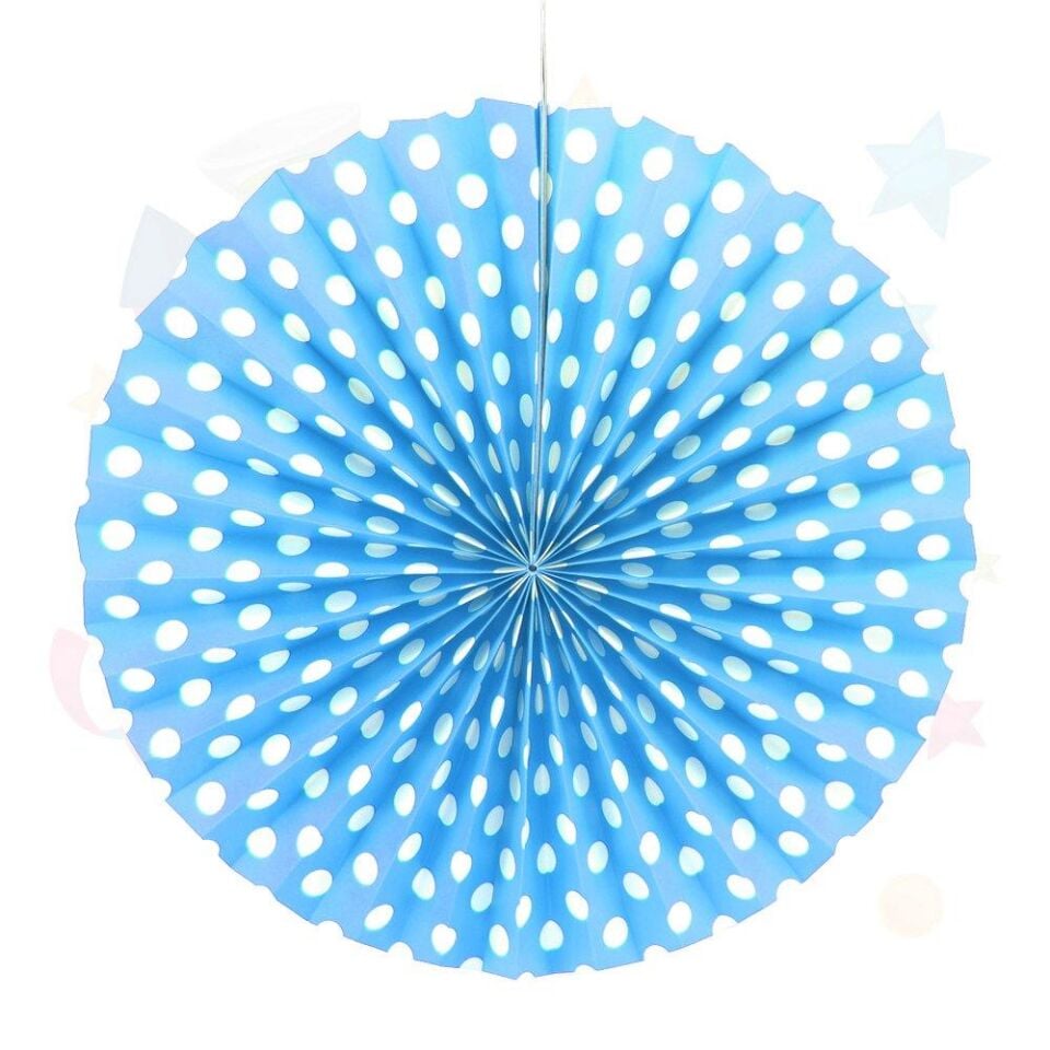 KARTON ÇARK SÜS PUANTİYELİ 40 CM MAVİ