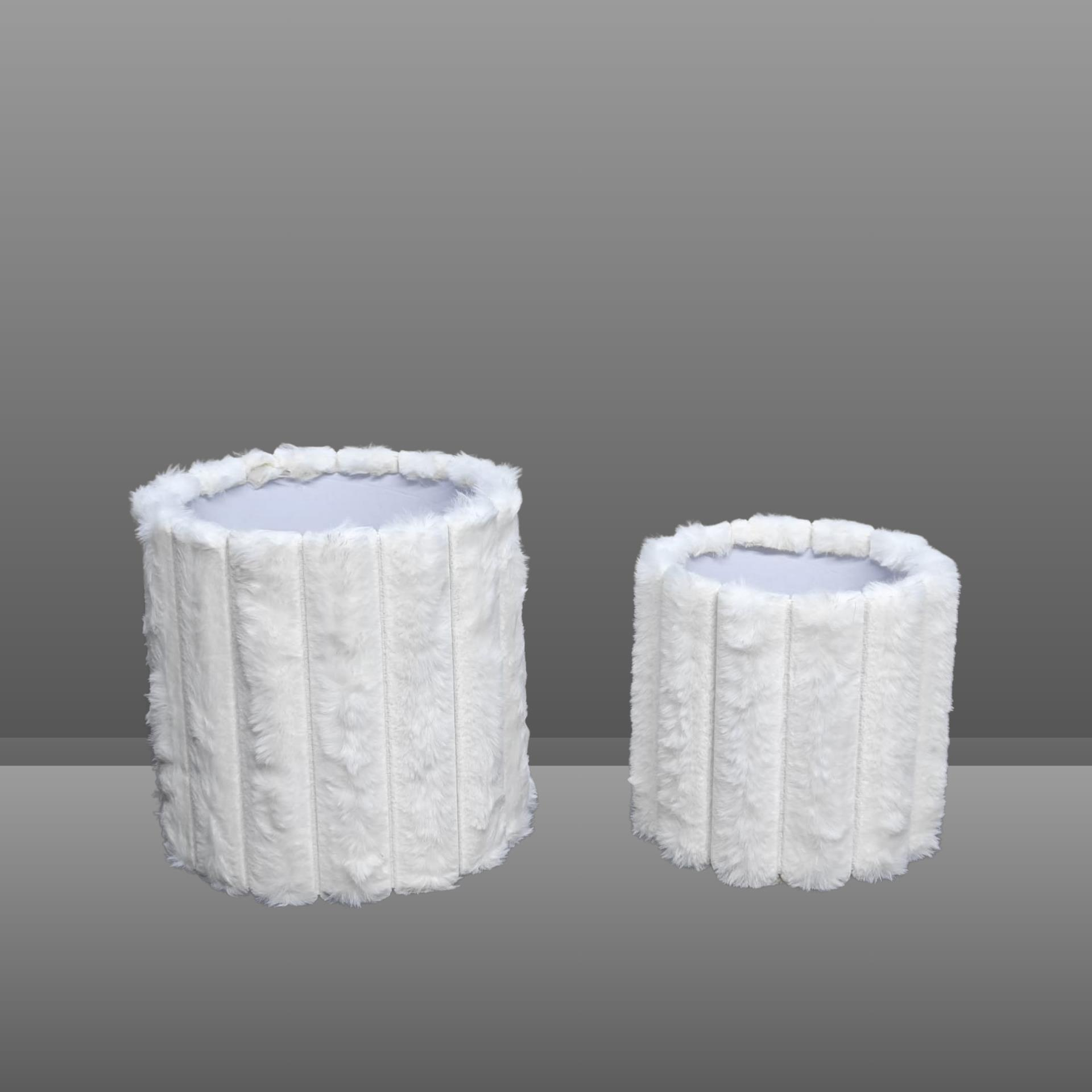 KUTU SİLİNDİR KAPAKSIZ BEYAZ KADİFE 2 Lİ