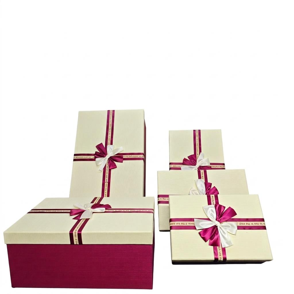 KUTU DİKDÖRTGEN 5 LİALTIN-BORDO FİYONK KREM-BORDO