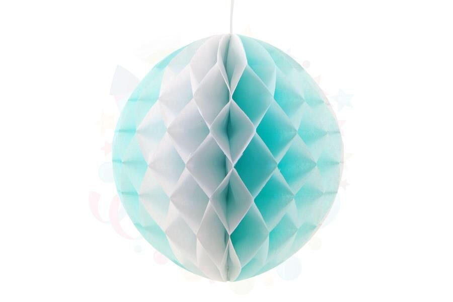KAĞIT TOP SÜS PETEKLİ TEKLİ 30 CM MAVİ-BEYAZ