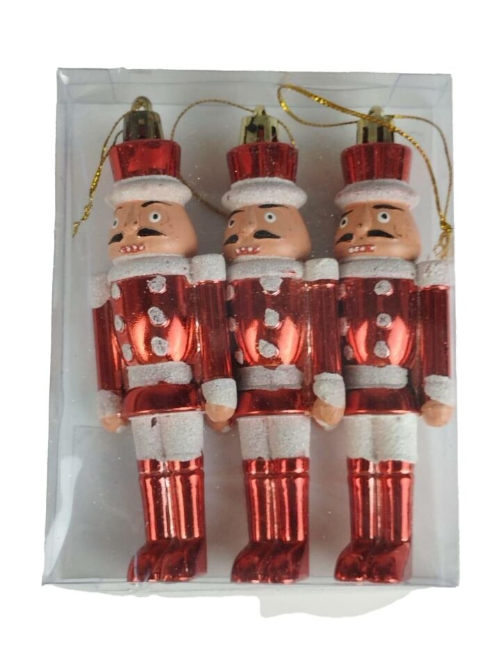 AĞAÇ SÜSÜ 13 CM KURŞUN ASKER 3 LÜ