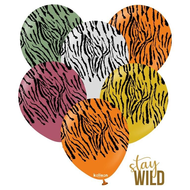 BALON 12'' SAFARİ TIGER 25 Lİ  KALİSAN