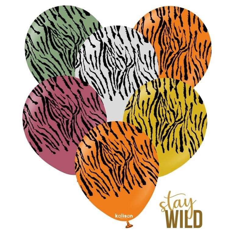 BALON 12'' SAFARİ TIGER 25 Lİ  KALİSAN