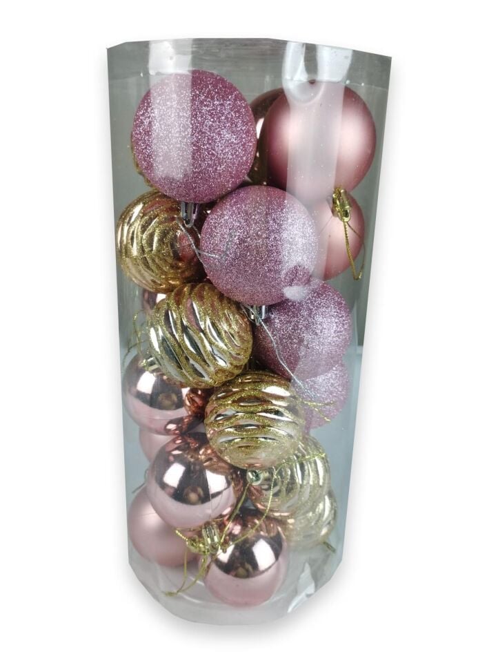 TOP SÜS 6 CM LÜX SİMLİ-MAT-DESENLİ 24 LÜ ROSEGOLD