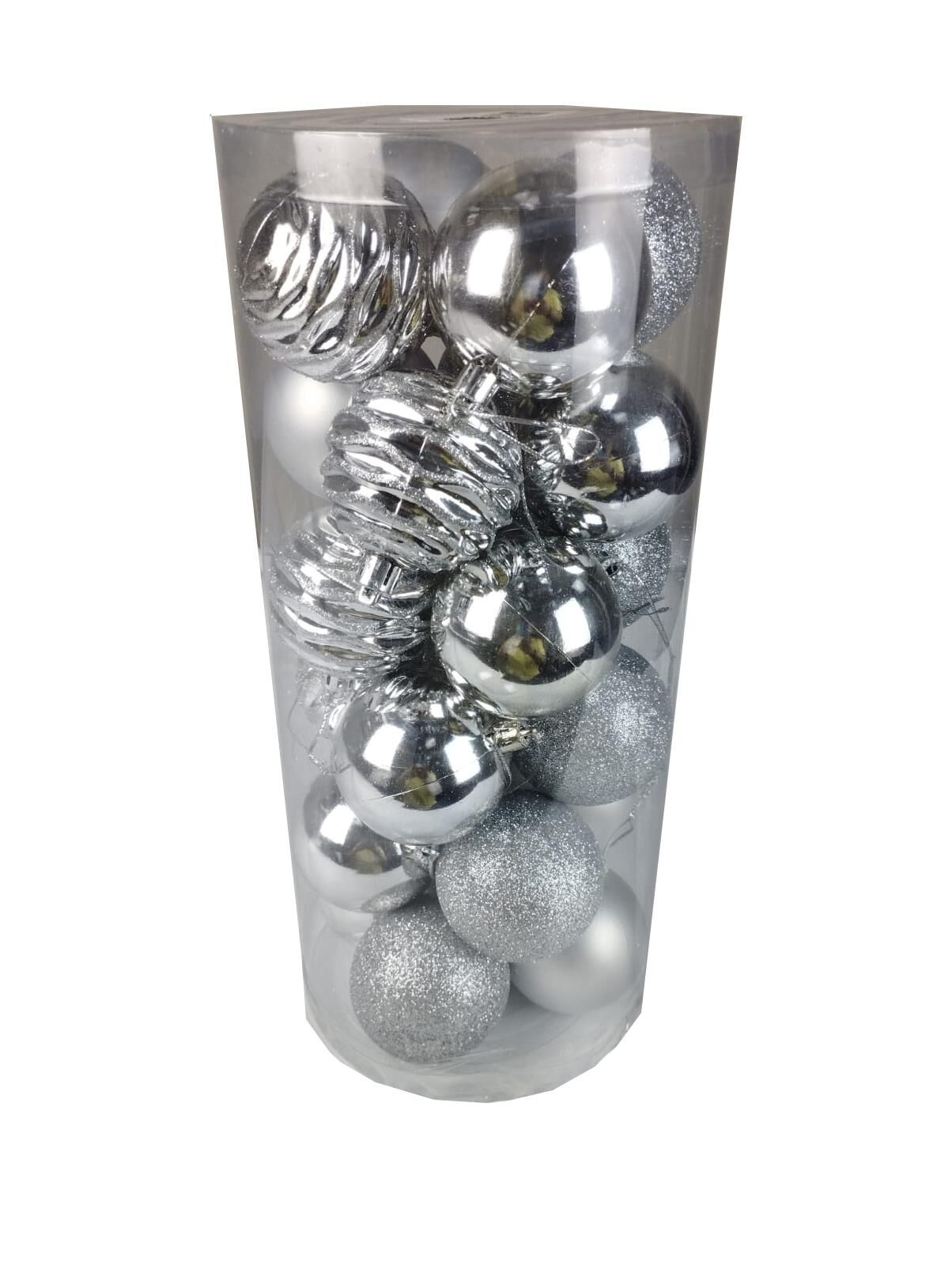 TOP SÜS 6 CM LÜX SİMLİ-MAT-DESENLİ 24 LÜ GÜMÜŞ