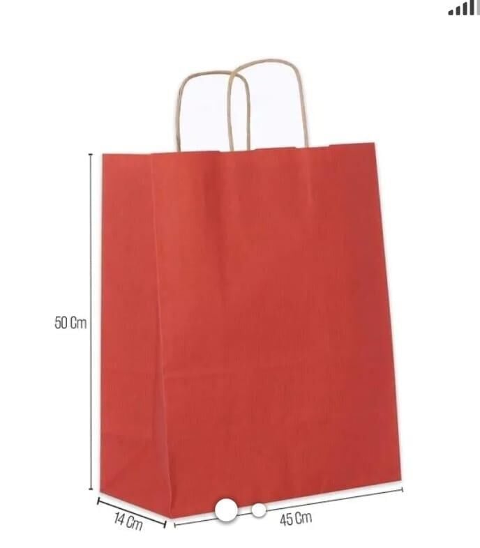ÇANTA B.KRAFT BÜKÜM SAPLI KIRMIZI 18*24 CM 25 Lİ