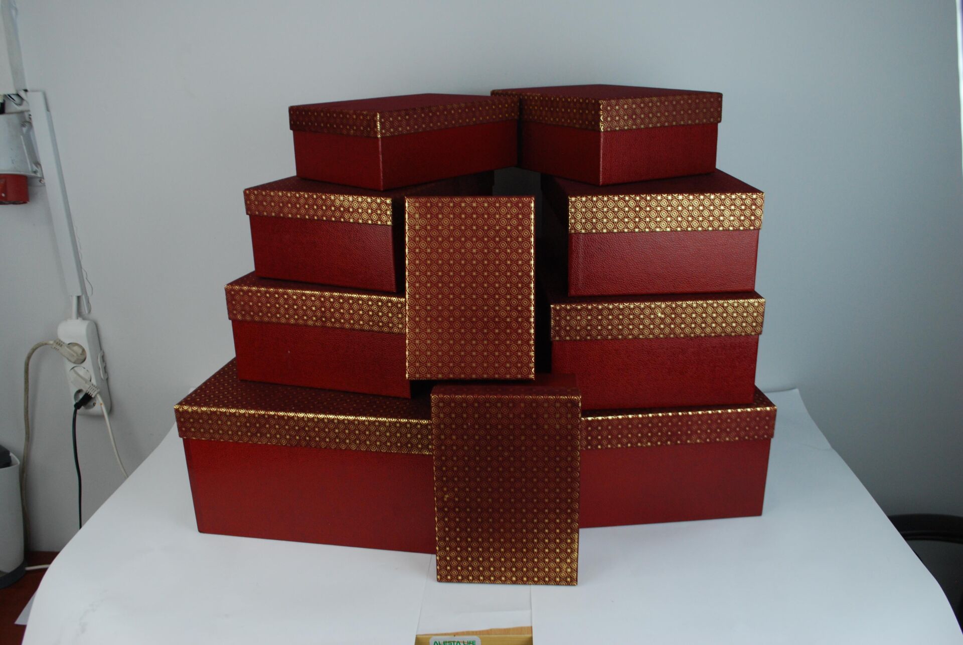 KUTU FLOKLU DİKDÖRTGEN BORDO-BORDO 10 LU SET