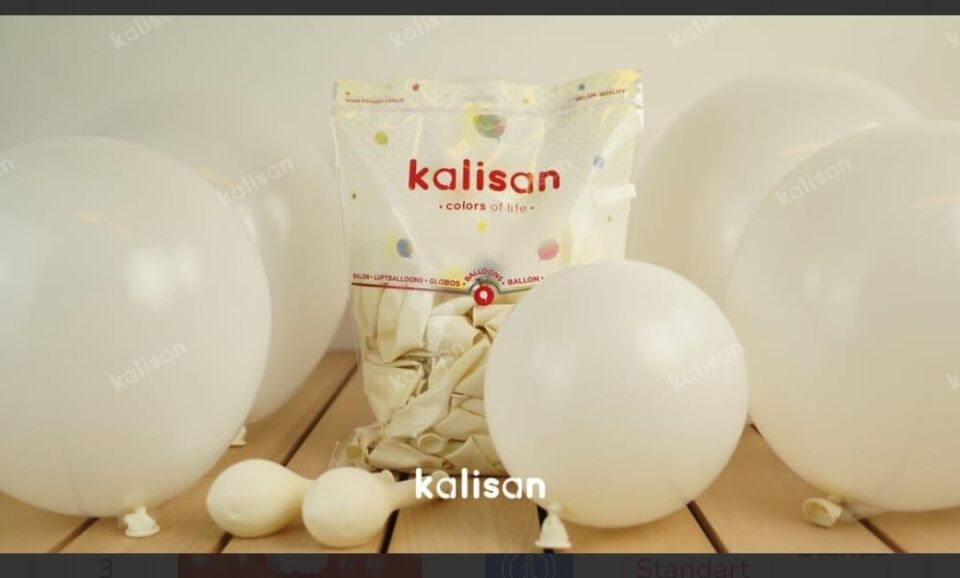 BALON 12'' DÜZ RENK WHİTE(BEYAZ) 100'LÜ KALİSAN
