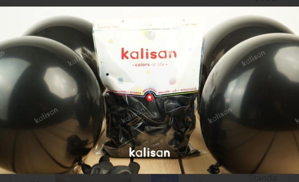 BALON 12'' DÜZ RENK BLACK (SİYAH) 100'LÜ KALİSAN