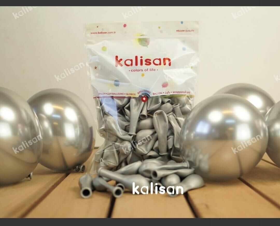 BALON 5'' KROM(MİRROR) SİLVER 100 LÜ KALİSAN