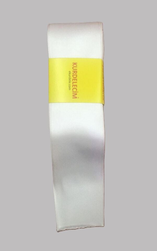KURDELE SATEN BEYAZ 10 MT 6 CM